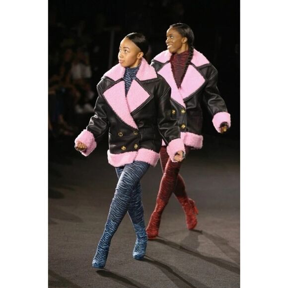 H&M x Kenzo Leather Shearling Jacket Celebrity Runway Look 🌟🔥 sz Small - Picture 5 of 15